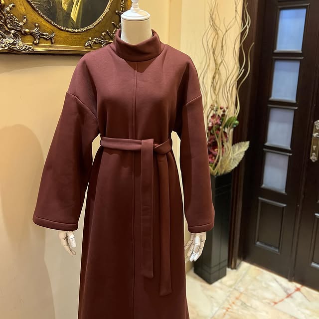 Fleeced dark maroon dressAvailable in 2 colors: da...