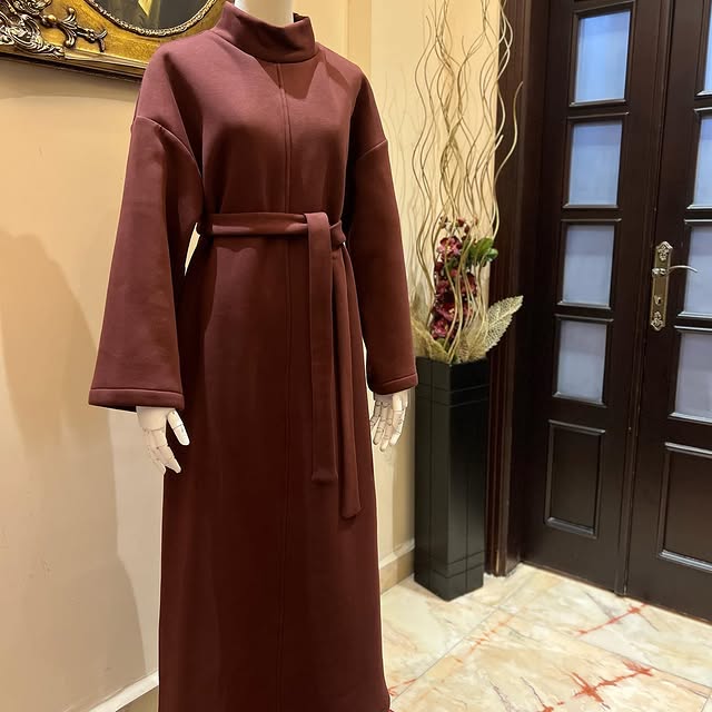 Fleeced dark maroon dressAvailable in 2 colors: da...