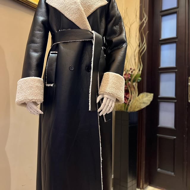 Leather black coat very light weight ️ for cold wi...