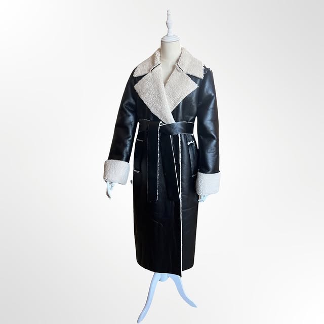 Leather black coat very light weight ️ for cold wi...