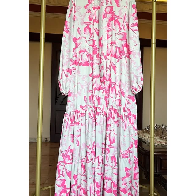 Maxi elegant dress(مع بطانة)Size 1 (36,38,40)Size ...