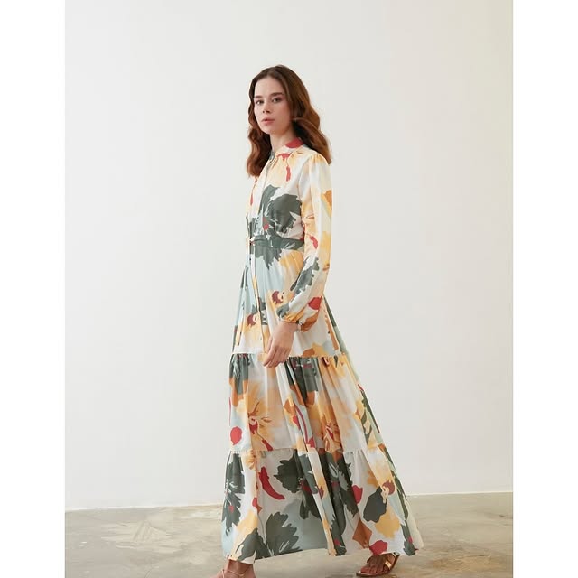 Maxi elegant dress(مع بطانة)Size 1 (36,38,40)Size ...