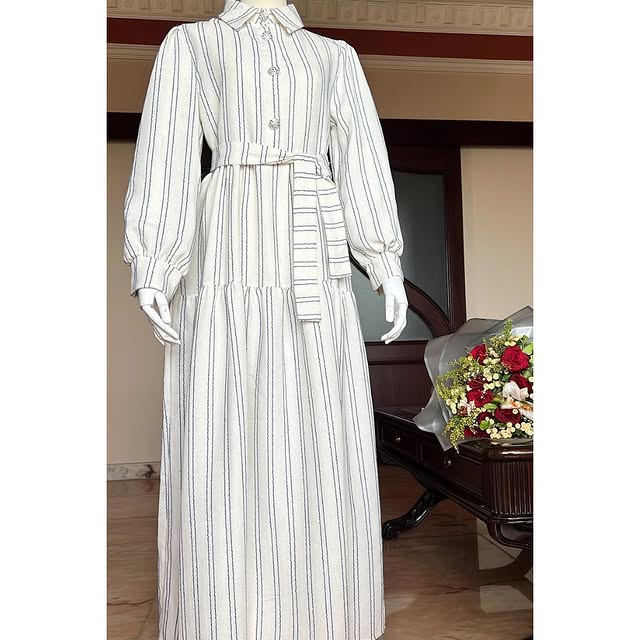 Maxi striped dress Linen fabricAvailable in sizes ...