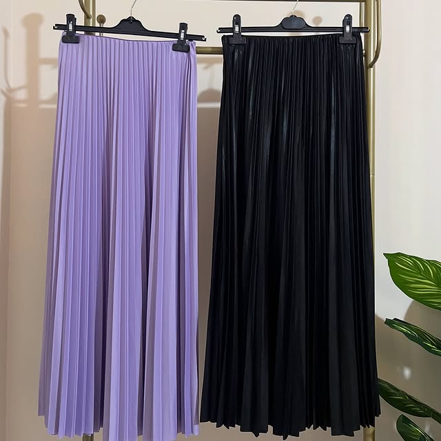 Purple &amp; black Plisse skirt available in free ...