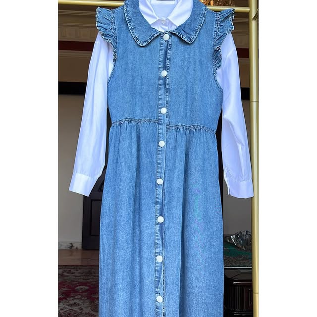 Soft denim dress length: 140 cmAvailable in sizes ...