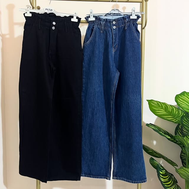 Wide leg pants with elastic waistAvailable in size...